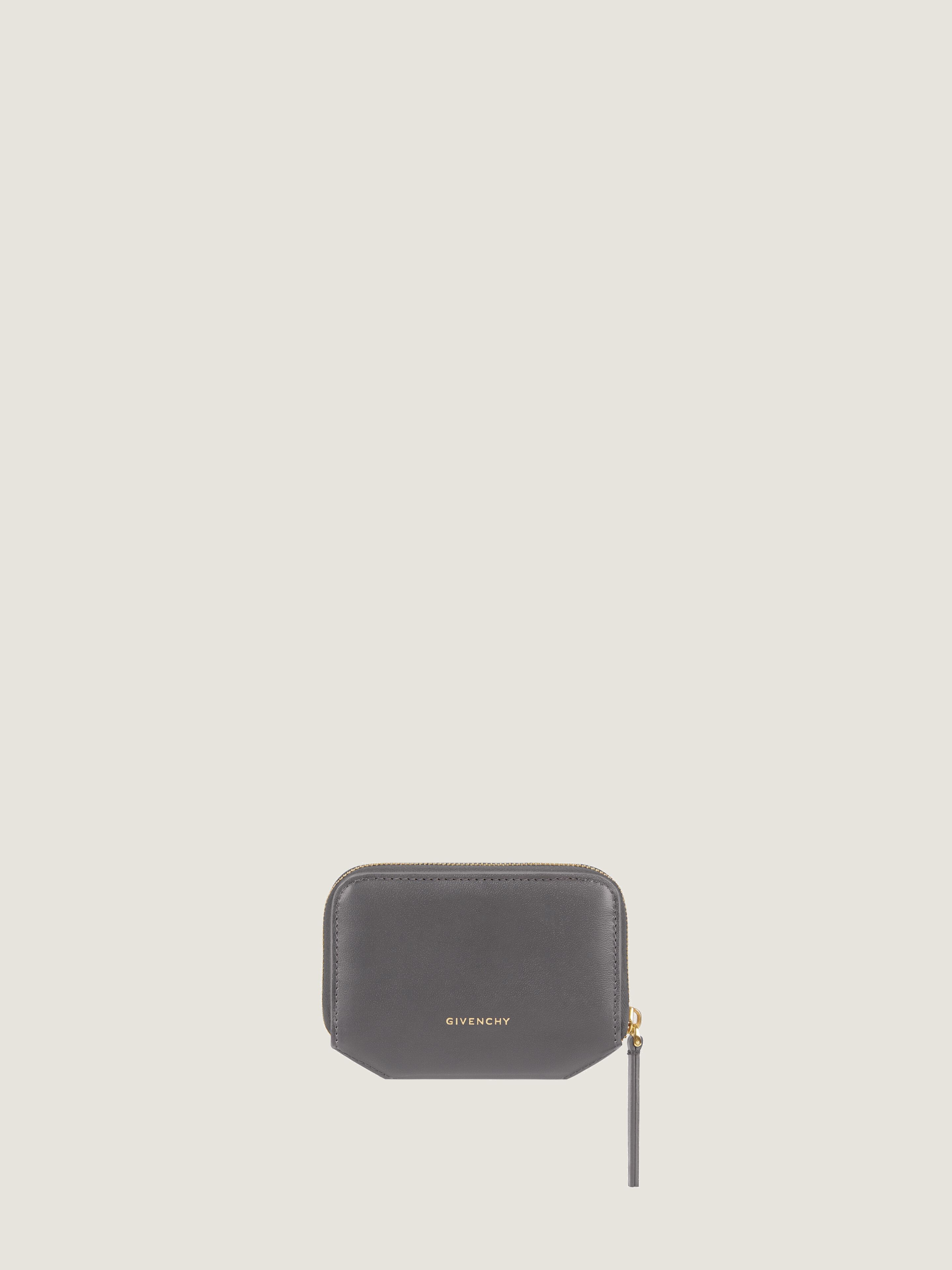 4G Liquid zipped wallet in Box leather